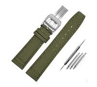 NBCNZCTSAS Nylon Band Fit For IWC Portuguese Pilot Series 20mm 21mm 22mm Wristwatches Band Canvas Bracelet Black Blue Green(Green silver folding,20mm)