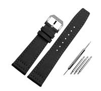 NBCNZCTSAS Nylon Canvas Watchband Fit For IWC Fit For PILOT Fit For Portugal Fabric 20MM 21MM 22MM Leather Watch Strap Black Armygreen Men's Wristband(A-black-silver,21mm)