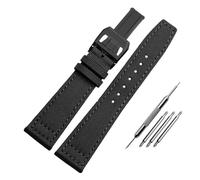 NBCNZCTSAS Nylon Canvas Watchband Fit For IWC Fit For PILOT Fit For Portugal Fabric 20MM 21MM 22MM Leather Watch Strap Black Armygreen Men's Wristband(B-black-black,21mm)