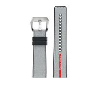 NBCNZCTSAS Nylon Silicone Rubber Bottom Watch Strap 22mm 24mm Blue Black Gray Red Lines Men Watchband Fit For Panerai Submersible Luminor 1404(Gray-S pin,22mm)