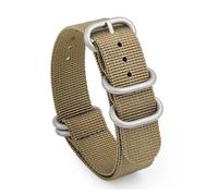 NBCNZCTSAS Nylon Straps 18mm 20mm 22mm Ribbed Braid Fabric Soft Comfortable Retro Military Watchband Replacement Men's Sport Nylon Straps(E3.Khaki,20mm)