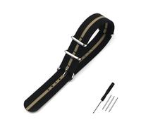 NBCNZCTSAS Nylon Watch Band Ribbed Strap 18mm 19mm 20mm 22mm Fit For Military Ballistic Fabric Replacement Premium Watchband Accessories(Black khaki,20mm)