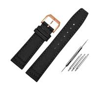 NBCNZCTSAS Nylon Waterproof Warchband Fit For Universal Fit For Pilot Fit For Portuguese Canvas back Leather men's Watch Strap Army Green 20 21MM 22MM Bracelet(Black-rose gold,20mm)