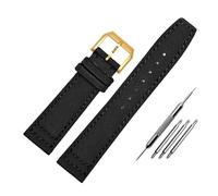 NBCNZCTSAS Nylon Waterproof Warchband Fit For Universal Fit For Pilot Fit For Portuguese Canvas back Leather men's Watch Strap Army Green 20 21MM 22MM Bracelet(Black-gold,22mm)