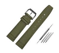 NBCNZCTSAS Nylon Waterproof Warchband Fit For Universal Fit For Pilot Fit For Portuguese Canvas back Leather men's Watch Strap Army Green 20 21MM 22MM Bracelet(Green-black,22mm)