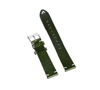 NBCNZCTSAS Oil Wax Leather Straps 20mm 22mm Vintage Watch Bands Black Brown Green Coffee Handmade Wrist Watchband Accessories For Men/Women(Grn,22mm)