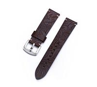 NBCNZCTSAS Premium 20mm 22mm Carve Pattern Leather Strap Fit For Seiko/fit For Huawei/fit For Tissot Watch Wrist Bracelet Watchband Replacement(Coffee,20mm)