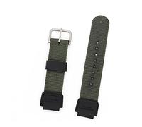 NBCNZCTSAS Premium Leather Nylon Strap Fit For Casio AQ-S810 SGW-400H 18mm Thick Nylon Canvas Strap Sports Waterproof Replacement Watchband(Grn)