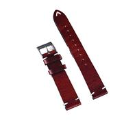 NBCNZCTSAS Premium Oil Wax Leather Straps 20mm 22mm Vintage Watch Band Black Blue Brown Green Coffee Handmade Watchband Accessories(Red,20mm)