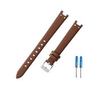 NBCNZCTSAS Quality Black Leather And Concave Interface Female Watchband Fit For Anne Klein Series AK 1950/9442/9918/9168 With Steel Buckle(Brown-Steel-K12)