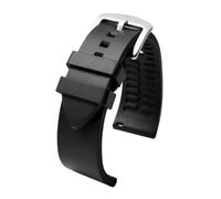 NBCNZCTSAS Quality Fluoro Rubber Watch Strap 20mm 21mm 22mm 23mm 24mm Sport Watchband Black Green Wristband With Quick Release Spring Bar(Black sk,20mm)