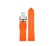NBCNZCTSAS Quick-Release Fluororubber Watchband Fit For Luminox watch 3051 8800 3080 1820 7251 3050 Series Watch Strap 20 22 23mm(Orange silver buckle,22mm)