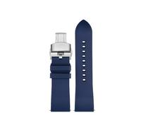 NBCNZCTSAS Quick-Release Fluororubber Watchband Fit For Luminox watch 3051 8800 3080 1820 7251 3050 Series Watch Strap 20 22 23mm(Blue silver buckle,23mm)