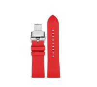 NBCNZCTSAS Quick-Release Fluororubber Watchband Fit For Luminox watch 3051 8800 3080 1820 7251 3050 Series Watch Strap 20 22 23mm(Red silver buckle,20mm)
