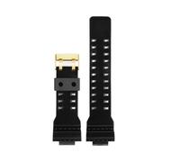 NBCNZCTSAS Resin strap Fit For CASIO Fit For G-SHOCK GA-110/100/400/700 GD120GA GW-8900 waterproof camouflage rubber watchband men's Watch accessories(Shiny black Golden)