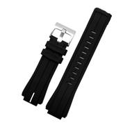 NBCNZCTSAS Rubber Watchband Fit For Timex WATCHT2N720 T2N721 T2N739 TW2T76300 Leather Bracelet Waterproof silicone strap 24 * 16mm(Whiteline-silver)