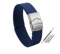 NBCNZCTSAS Silicone Rubber Strap Fit For Fossil Fit For Armani Fit For Omega Watchband 16mm 18mm 20mm 22mm 24mm Waterproof Rubber Men Bracelet(Blue,24mm)