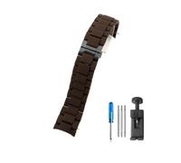 NBCNZCTSAS Silicone Stainless Steel Watchbands Fit For Armani AR5890 5891 5906 5905 Watches With Buckle In 20mm And 23mm(Coffee-Black,23mm)
