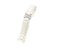 NBCNZCTSAS Silicone Stainless Steel Watchbands Fit For Armani AR5890 5891 5906 5905 Watches With Buckle In 20mm And 23mm(White-Steel,23mm)