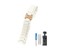 NBCNZCTSAS Silicone Steel Watchbands Fit For Armani AR5890 5891 5906 5905 Fit For Men Women 20mm 23mm Style Watch Strap(White-Rose,23mm)