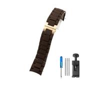 NBCNZCTSAS Silicone Steel Watchbands Fit For Armani AR5890 5891 5906 5905 Fit For Men Women 20mm 23mm Style Watch Strap(Coffee-Rose,23mm)