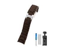 NBCNZCTSAS Silicone Steel Watchbands Fit For Armani AR5890 5891 5906 5905 Fit For Men Women 20mm 23mm Style Watch Strap(Coffee-Steel,20mm)