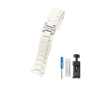 NBCNZCTSAS Silicone Steel Watchbands Fit For Armani AR5890 5891 5906 5905 Fit For Men Women 20mm 23mm Style Watch Strap(White-Steel,23mm)