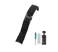 NBCNZCTSAS Silicone Steel Watchbands Fit For Armani AR5890 5891 5906 5905 Fit For Men Women 20mm 23mm Style Watch Strap(Black-Black,20mm)