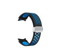 NBCNZCTSAS Silicone Strap Fit For Samsung Galaxy Watch 6 5 4 40mm 44mm 5Pro 45mm No Gaps Magnetic Buckle Watch 6 Classic 43 47mm 42 46mm Band(Midnight U black-S,6 4 Classic)