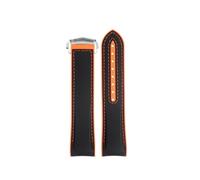 NBCNZCTSAS Silicone Watch Strap Fit For Omega Fit For Seamaster 600 Quarter Orange Sports Rubber Watch Band 21mm 22mm Soft Belt For Men(Black Orange SK,21mm)