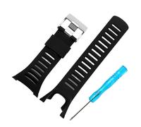 NBCNZCTSAS Soft Silicone Watch Band Fit For Suunto Ambit 1/2/2S/2R/3 Sport/3 Watchband Sport Water Proof Rubber Men Accessories With Tools(Balck-silver bucke)