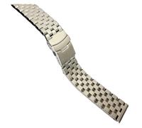 NBCNZCTSAS Solid 316L Steel Watch Strap 22mm Stainless Steel Watch Band Mechanical Watch Men's Black Steel Bracelet 20mm Fashion(5Steel-Silver,24mm)