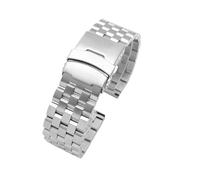 NBCNZCTSAS Solid Stainless Steel Strap Accessories Fit For Armani Fit For Jeep Fit For Fossil Fit For Tissot Fit For Casio PRG-600 650 Fit For Swordfish 316 Metal steel WatchBand 20MM(76-silver,24mm)