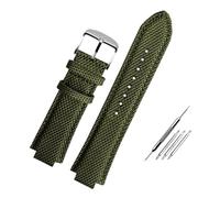 NBCNZCTSAS Solid stainless steel Watchband Fit For Casio Edifice EFB-680 Black silver Watch Band Convex mouth Wrist Strap men Bracelet 14mm(Green nylon Silver)