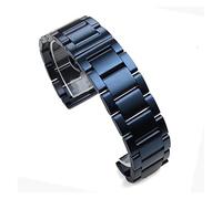 NBCNZCTSAS Stainless Steel Watchband Dark Blue Color Curved End Metal Wristwatches Band 18mm 19mm 20mm 21mm 22mm 23mm 24mm Watch Strap(Full matte,18mm)