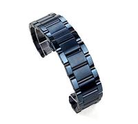 NBCNZCTSAS Stainless Steel Watchband Dark Blue Color Curved End Metal Wristwatches Band 18mm 19mm 20mm 21mm 22mm 23mm 24mm Watch Strap(Middle matte,24mm)