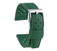 NBCNZCTSAS Strap 20mm 22mm Premium Rubber Breathable Skin-Friendly Stainless Buckle Universal Fashion Business Watchband(Grn,22mm)