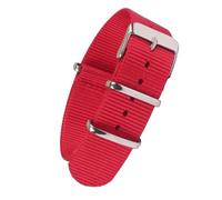 NBCNZCTSAS Strong 18mm 20mm 22mm Solid Color Black Army watchband Nylon Watch Strap Wristwatch Band Stainless steel Buckle fabric(Red,20mm)