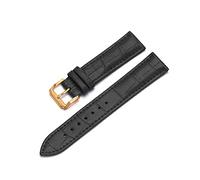 NBCNZCTSAS Universal Replacement Leather Watch Strap Watchband For Men Women 12mm 14mm 16mm 18mm 19mm 20mm 21mm 22mm Band(Gold-black,19mm)