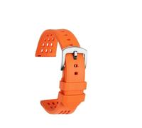 NBCNZCTSAS Ventilate Premium-Grade Porous Structure Quick Release Fluorine Rubber Watch Strap 20mm 22mm Fit For Tissot Fit For citizen Fit For seiko watch(Orange silver,22mm)