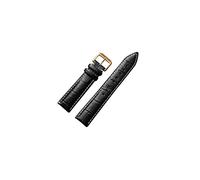NBCNZCTSAS Watch 22mm Leather Watchbands 16mm 18mm 20mm 24mm Black Brown Women Men Band Strap Belt With Buckle(Gold-black White,20mm)