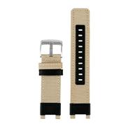 NBCNZCTSAS Watch Band GST-B100/S130/W300G/400G/W330/W120 Series Canvas watchband Fit For Men Bracelet Wristband(Khaki-silver buckle)