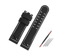 NBCNZCTSAS Watchband Fit For Hamilton Fit For Air Navy Field H78616553 H78555553 Waterproof Vintage Leather Watch Strap 20MM 24MM Bracelet With rivets(Black b-no clasp,20mm)
