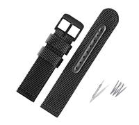 NBCNZCTSAS Weave Nylon Watch Band Fit For Seiko 5 Military SNK789 Canvas Watch Strap Bracelet Waterproof Fit For Citizen 18mm 20mm 22mm 24mm Men Woman(Black-black,20mm)