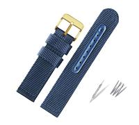 NBCNZCTSAS Weave Nylon Watch Band Fit For Seiko 5 Military SNK789 Canvas Watch Strap Bracelet Waterproof Fit For Citizen 18mm 20mm 22mm 24mm Men Woman(Blue-gold,20mm)