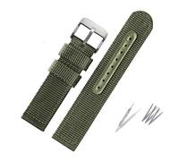 NBCNZCTSAS Weave Nylon Watch Band Fit For Seiko 5 Military SNK789 Canvas Watch Strap Bracelet Waterproof Fit For Citizen 18mm 20mm 22mm 24mm Men Woman(Grenn-silver bucke,20mm)