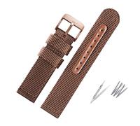NBCNZCTSAS Weave Nylon Watch Band Fit For Seiko 5 Military SNK789 Canvas Watch Strap Bracelet Waterproof Fit For Citizen 18mm 20mm 22mm 24mm Men Woman(Brown-rose gold,24mm)