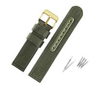 NBCNZCTSAS Weave Nylon Watch Band Fit For Seiko 5 Military SNK789 Canvas Watch Strap Bracelet Waterproof Fit For Citizen 18mm 20mm 22mm 24mm Men Woman(Green-gold,22mm)
