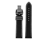 NBCNZCTSAS Wrist band Fit For Breitling Fit For Avenger Deep Dive Fit For Seawolf Fit For Super Ocean Series Yellow nylon leather watch strap 22mm 24mm watchband(Black w Black Fold,22mm)