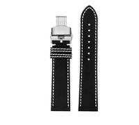 NBCNZCTSAS Wrist band Fit For Breitling Fit For Avenger Deep Dive Fit For Seawolf Fit For Super Ocean Series Yellow nylon leather watch strap 22mm 24mm watchband(Black w silver Fold,24mm)